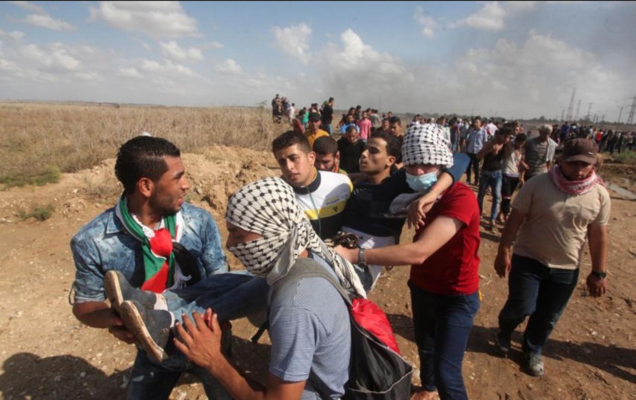إصابة شاب في مواجهات مع الاحتلال شرق غزة.   