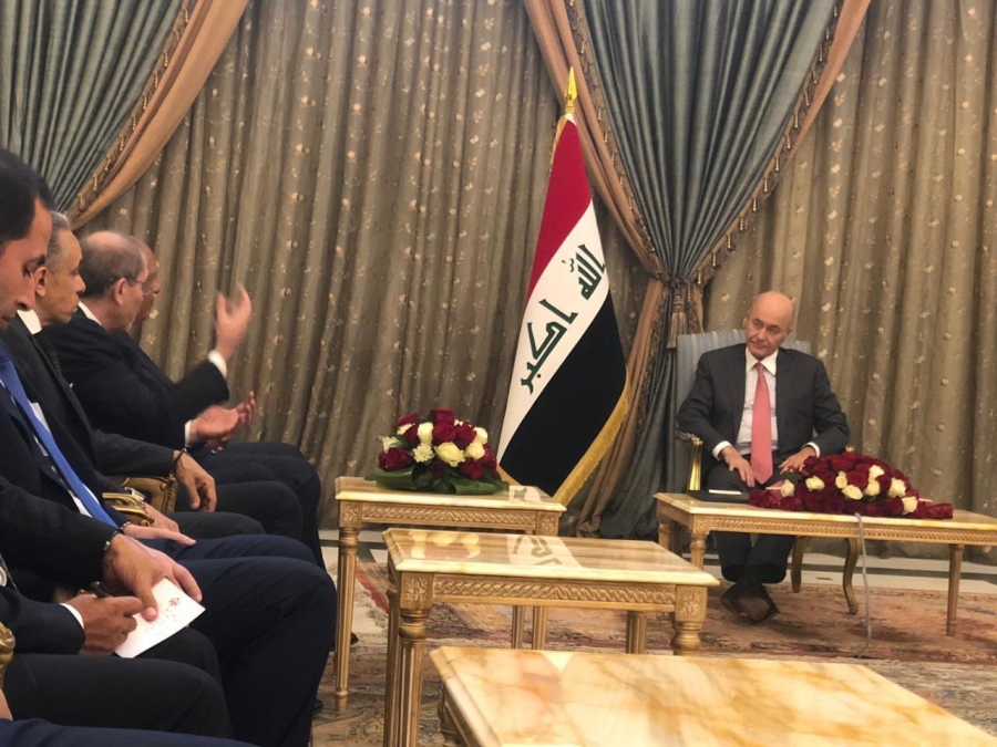 وزير الخارجية الاردني يلتقي الرئيس العراقي برهم صالح