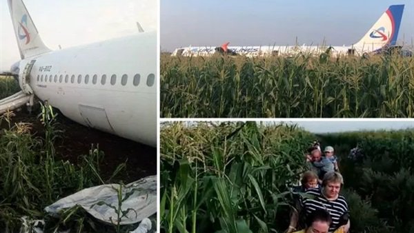 شاهد بالفيديو .. اللحظات الأولى لطائرة الركاب الروسية بعد هبوطها الاضطراري