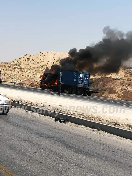 إخماد حريق شاحنة في مادبا