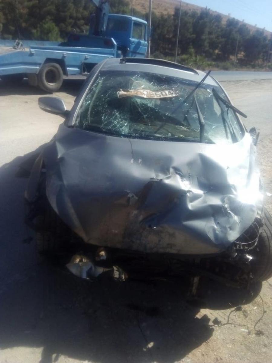 حادث سير على طريق جرش  وإصابة 5 صحفيين