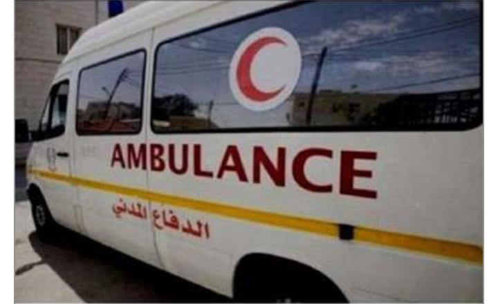 إصابة عشرة أشخاص اثر حادث تصادم في خريبة السوق بعمان