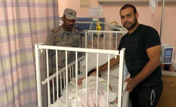 حرس الحدود السعودي ينقذ  طفلة أردنية من الغرق في ينبع