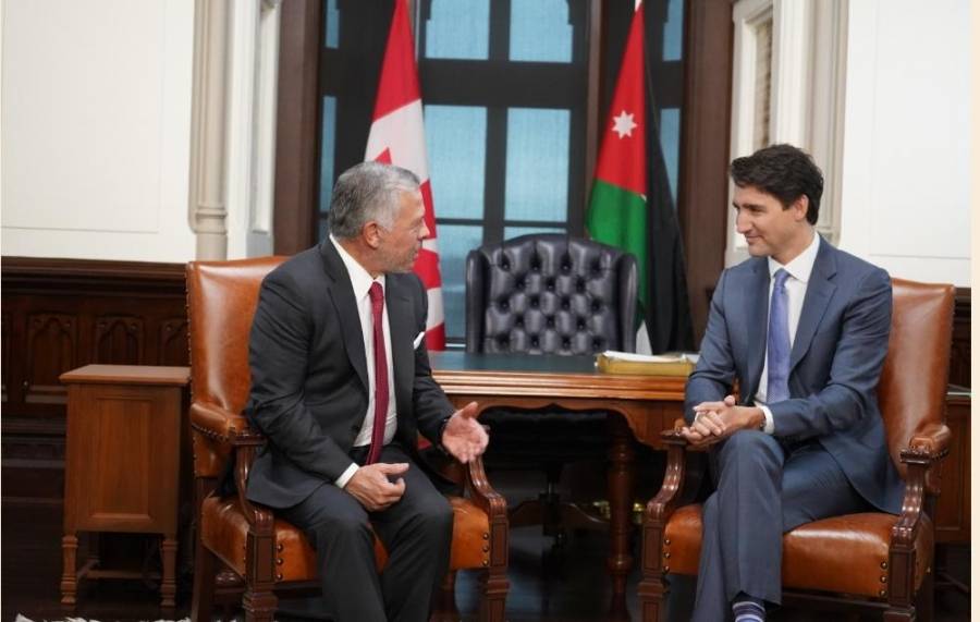 الملك يعقد مباحثات مع رئيس الوزراء الكندي في أوتاوا