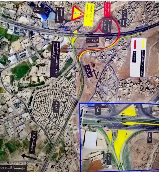 تحويلات للسير على أوتوستراد عمان  الزرقاء