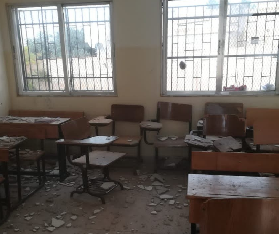 سقوط اجزاء من اسقف غرف صفية بالمفرق