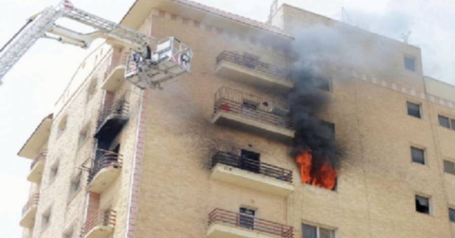 إصابة شخص اثر حريق داخل شقة في شفا بدران