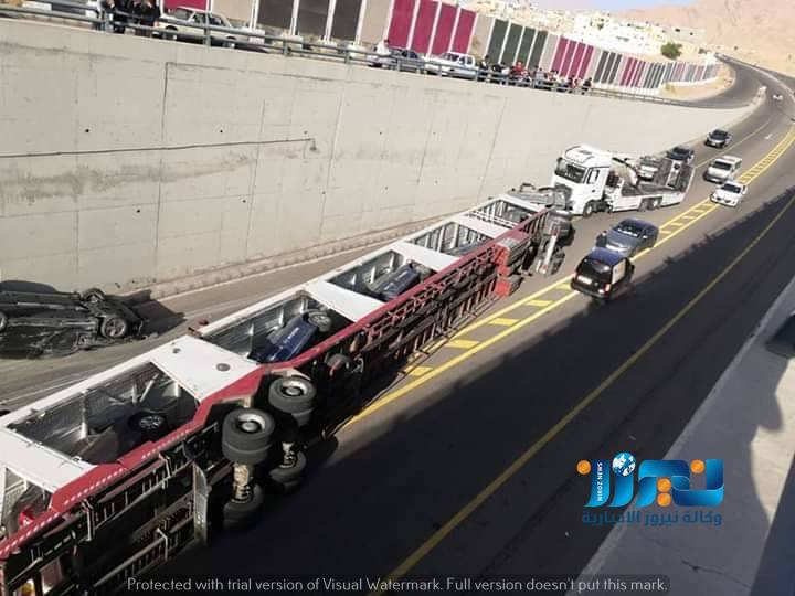 عاجل إصابة شخصين اثر حادث تدهور شاحنة في العقبة... تفاصيل