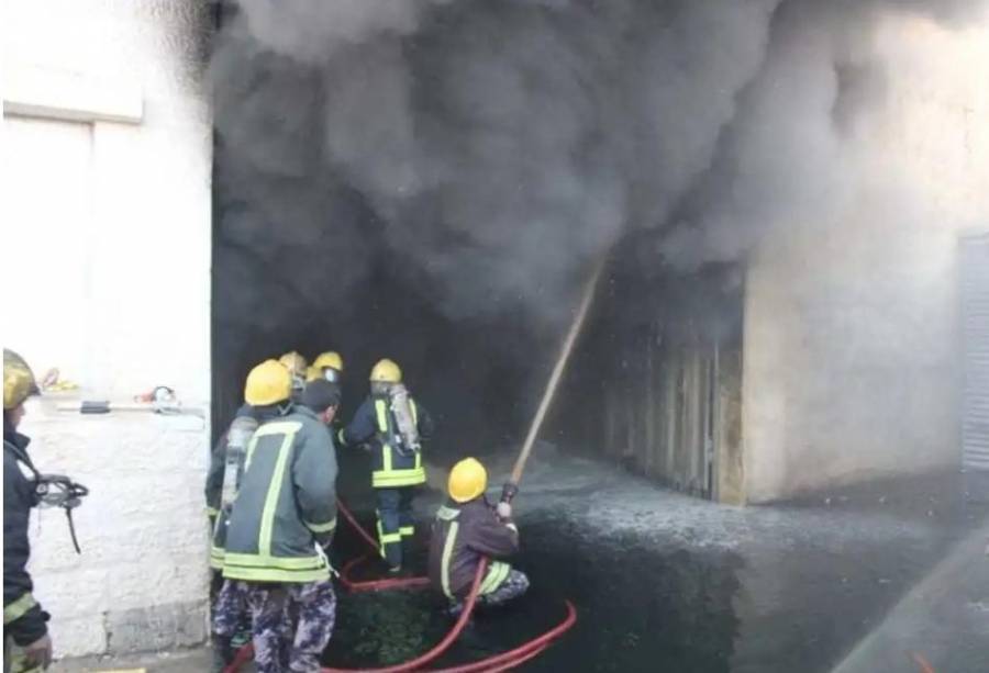 حريق في  مستشفى الحسين الحكومي 