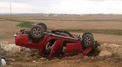 إصاباتان  إثر حادث تدهور على الطريق الصحراوي...صور.