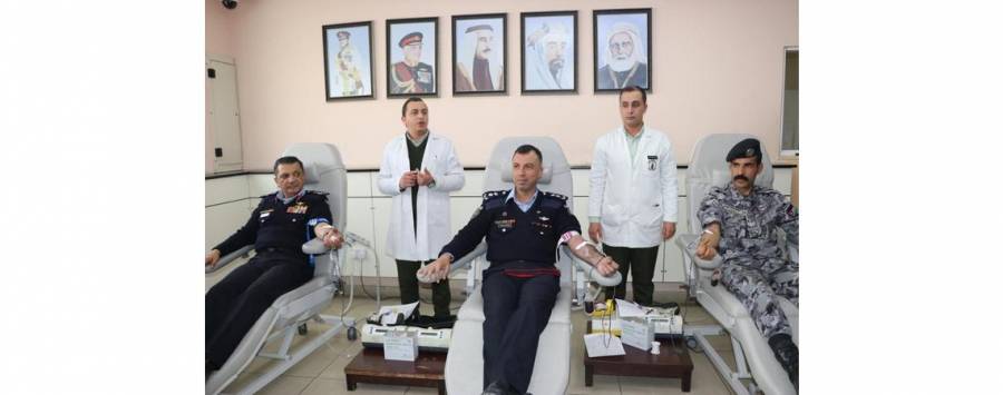الأمن العام ينفذ حملة للتبرع بالدم، لمستشفى الملكة رانيا العبد الله للأطفال