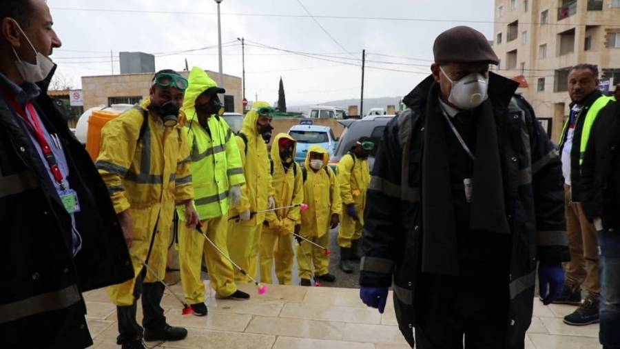 تعقيم المؤسسات الرسمية و الصحية في إربد – صور