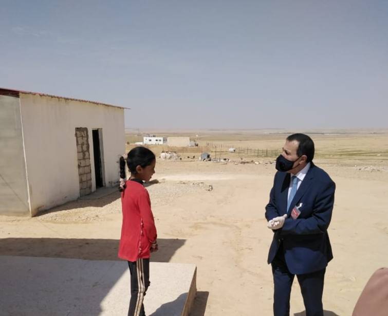 النعيمي يتابع تفاعل الطلبة مع عملية التعليم عن بعد في منطقة اللجون في الكرك وأبو الحصاني في الجيزة