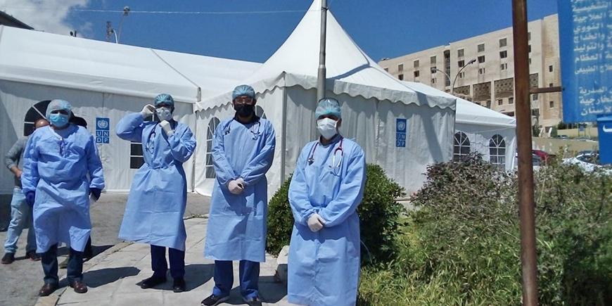 Triage tent installed at Al Bashir Hospital for nonCOVID19 emergencies