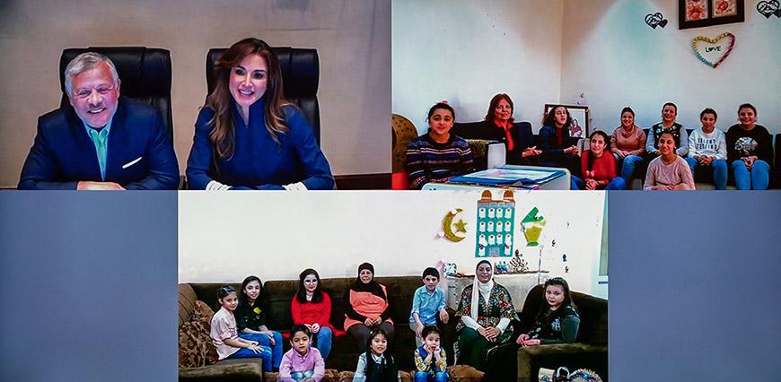 King, Queen check on children at Dar Al Hanan, Al Hussein Social Institute orphanages