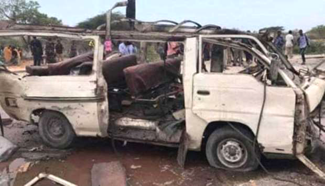 Somalia blast kills at least ten on minibus