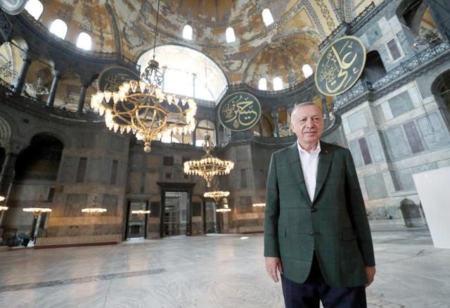 Turkeys Erdogan visits Hagia Sofia after reconversion to mosque