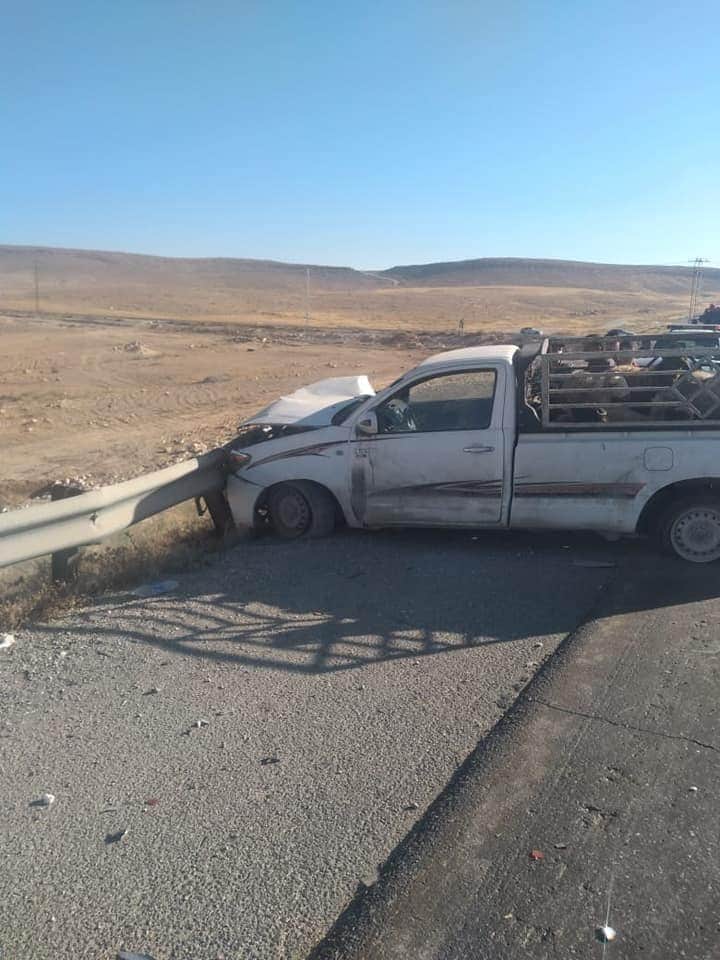 5 إصابات اثر حادث تصادم بين مركبتين  باتجاه الزرقاء