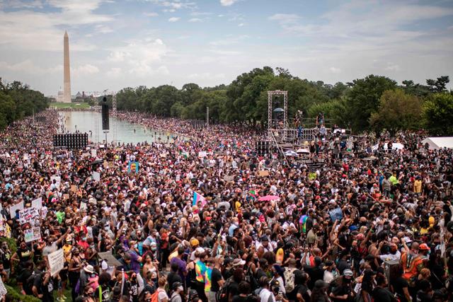 Say their names! Antiracism protesters flood US capital