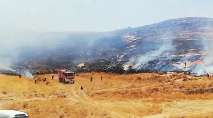 الكرك :حريق يلتهم اراض زراعية.. صور