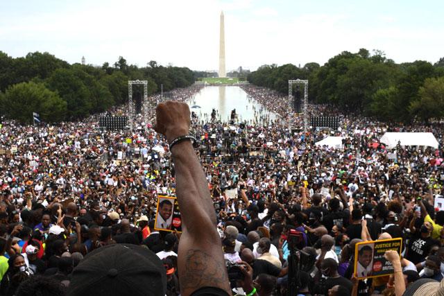 Trump presses law and order message as protest turns deadly