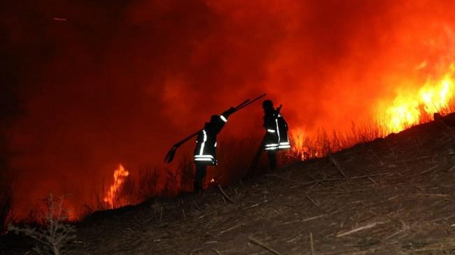 إخماد حريق أعشاب جافه في محافظة البلقاء