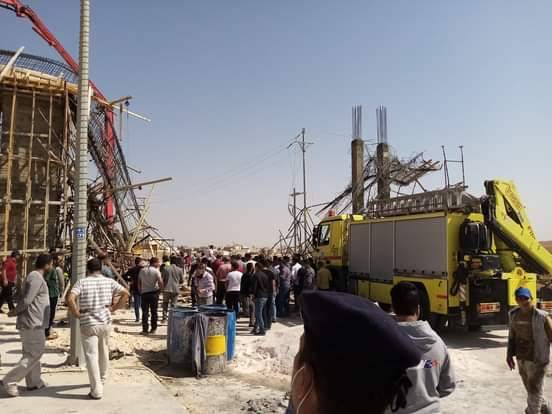 4 إصابات بانهيار بوابة قيد الانشاء على مدخل  المفرق