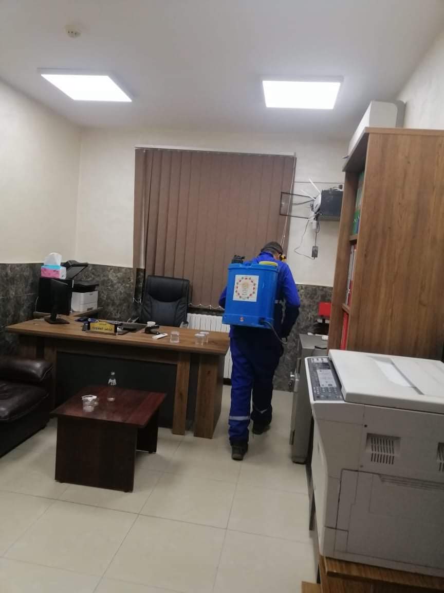 بالصور.. تعقيم وتطهير مقر نقابة المقاولين في المحافظات