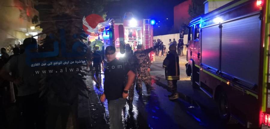 اخماد حريق منجرة  بمنطقة ايدون في محافظة اربد