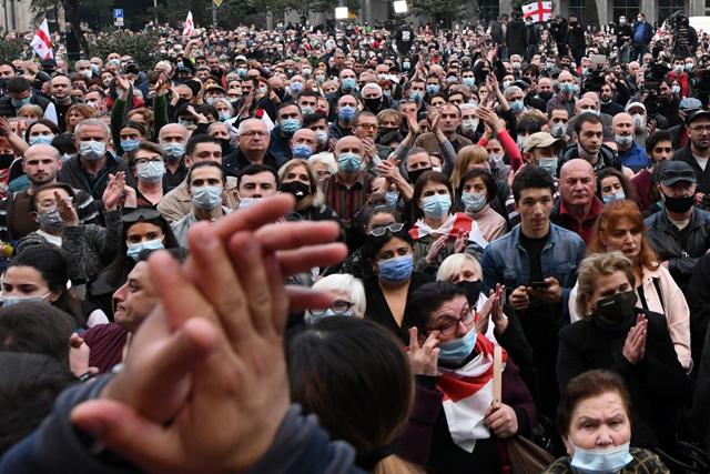 Georgia opposition calls for protests as ruling party claims vote win