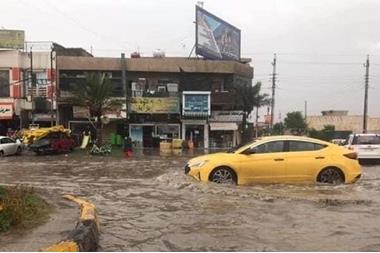 فيضانات في بغداد بسبب مياه الأمطار