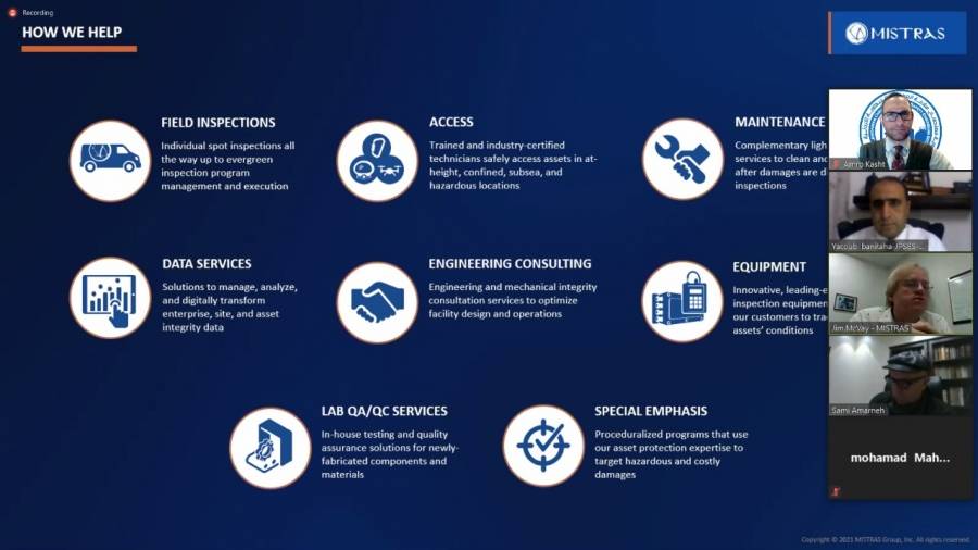 المهندسين ومجموعة (Mistras) العالمية تنظمان محاضرة حول التكامل والديمومة والاشتغالية الميكانيكية بسلامة العمليات
