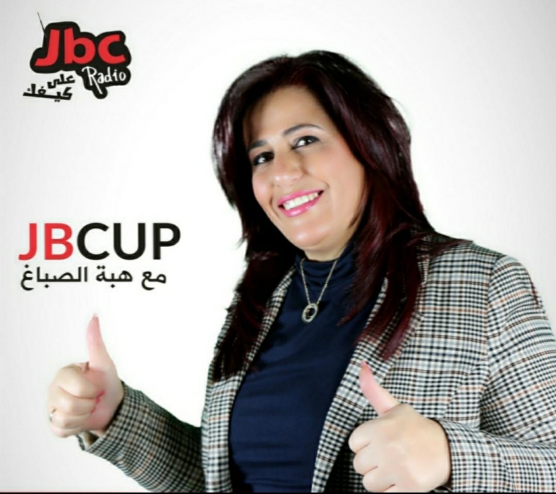 الزميلة هبة الصباغ تقدم برنامج Jb cup على راديو Jbc