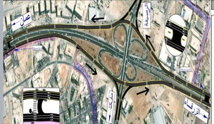 الاشغال تعلن عن تحويلات مرورية بمنطقة جسر ماركا