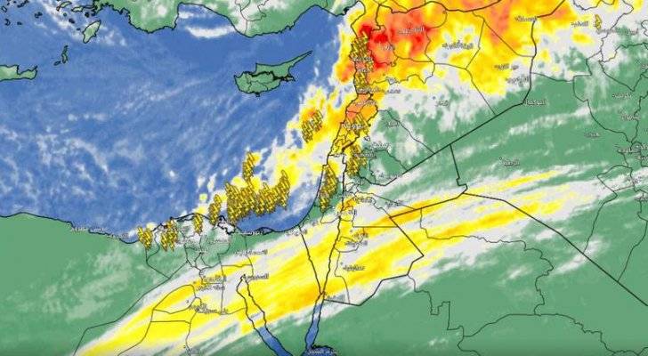 بداية عبور الجبهة الباردة شمال الأردن
