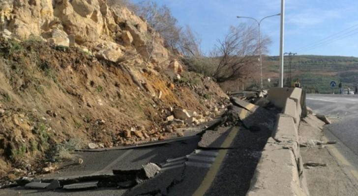 الأشغال تدرس حلا جذريا لطريق رئيسي يشهد انهيارات متكررة في لواء الكورة  بمحافظة اربد