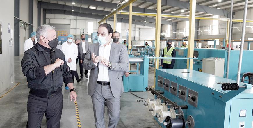 King visits fibreoptic cables factory, smart farm project