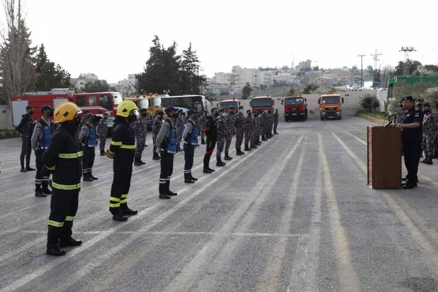 الحواتمة ينقل تحيات جلالة القائد الأعلى وتقديره لكوادر الدفاع المدني والشرطة والدرك العامله في البلقاء