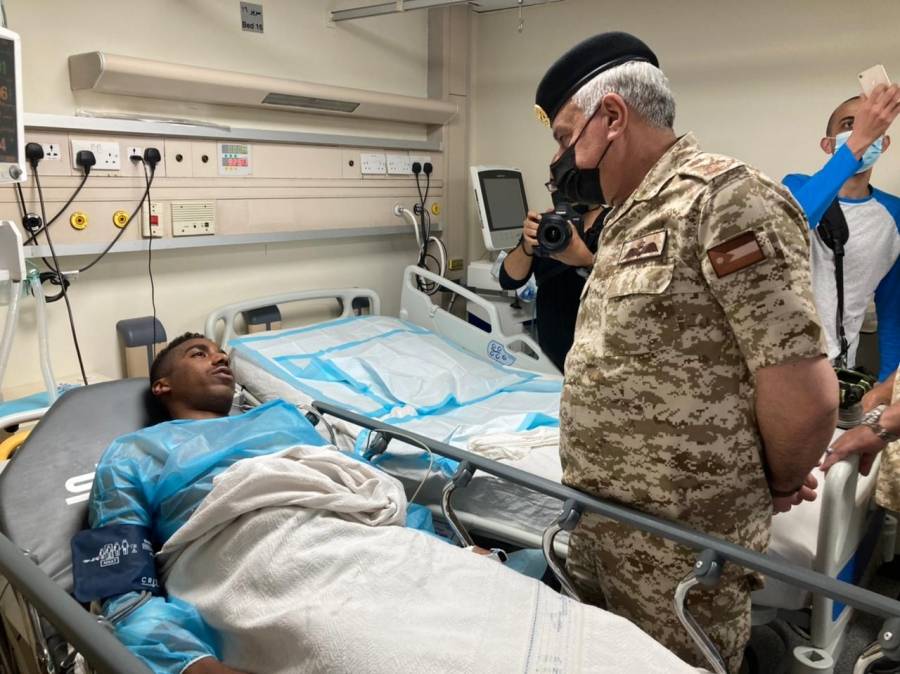 الحنيطي يعود الضابط المصاب في المدينة الطبية