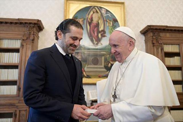 Pope tells Hariri of hopes of visiting Lebanon