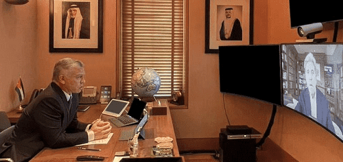 الملك يجتمع بجون كيري عبر تقنية الاتصال المرئي