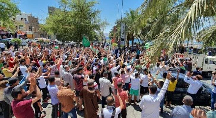 وقفة احتجاجية في العقبة رفضا للعدوان الإسرائيلي على غزة