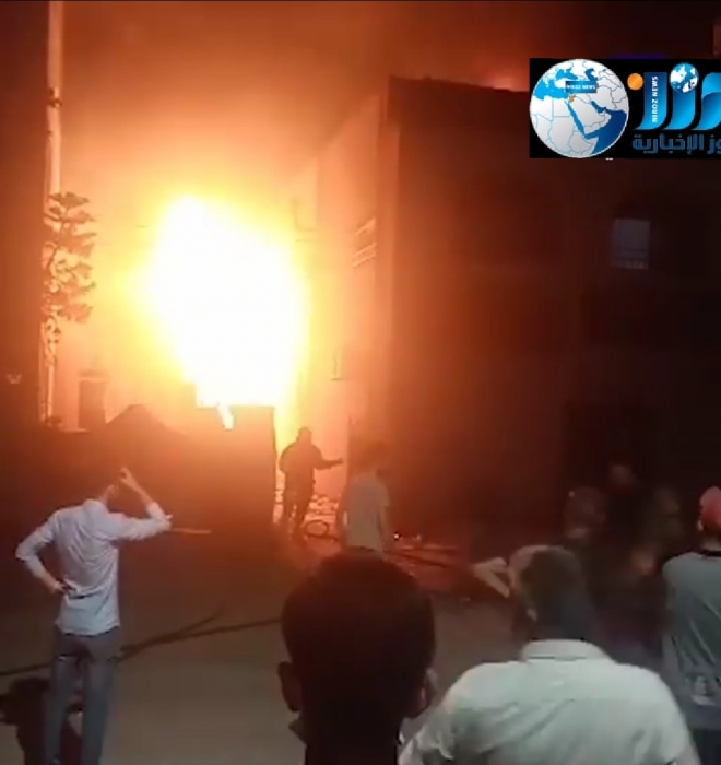 حريق كبير بمستودعات في منطقة أبو علندا