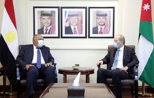 Safadi, Shoukry reaffirm coordination to confront illegal Israeli actions