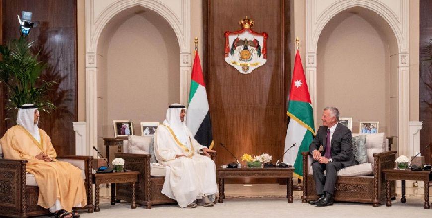 King meets Abu Dhabi crown prince, urges continued Arab, international efforts to end Israeli violations in Jerusalem, Al Aqsa