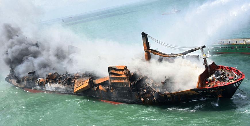 Sri Lanka faces marine disaster as waves of plastic from burning ship wash ashore