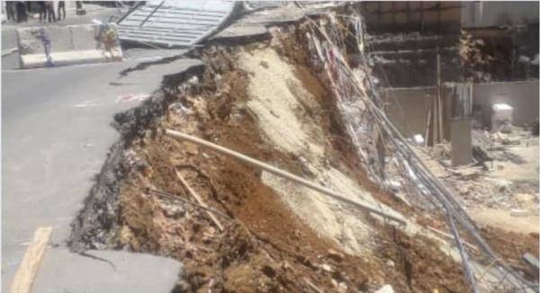 انهيار جزء من شارع في البيادر وتحويلات مؤقتة