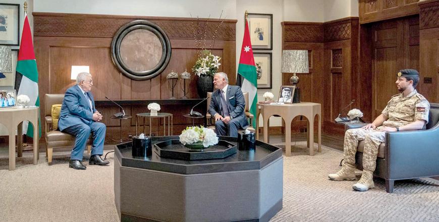 King receives Palestinian president, reaffirms Jordan’s support for Palestinian people