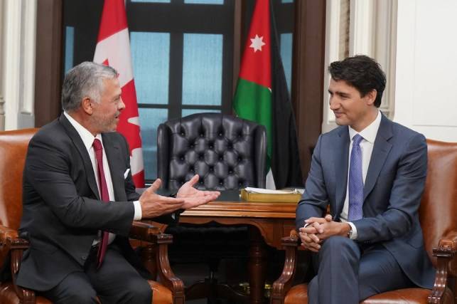 الملك يتلقى اتصالاً هاتفياً من رئيس الوزراء الكندي