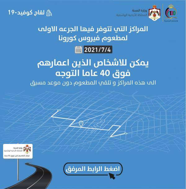 تعرفوا على مراكز تطعيم من تجاوز 40 عاما دون موعد مسبق .. أسماء